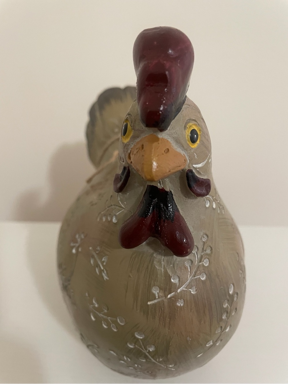 Rustic Farmhouse Chicken Hen Figurine Kitchen Decor 9” x 8” Country Cottage NWT